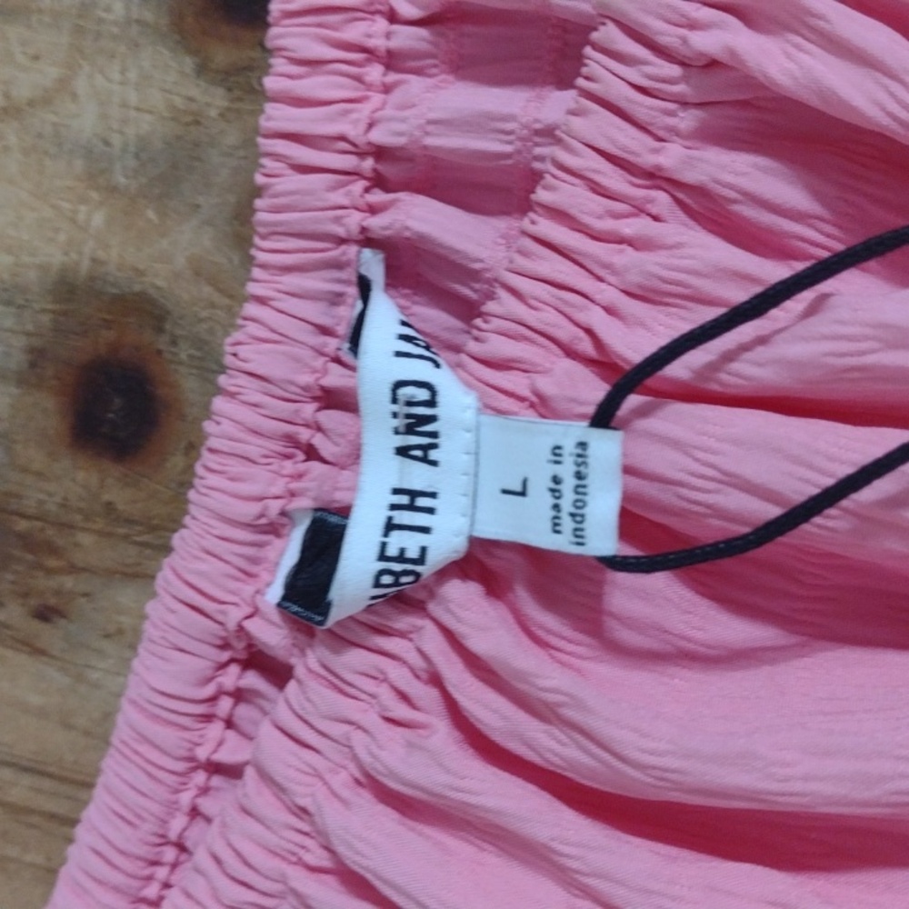 Elizabeth & James Pink Puff Sleeve Mini Dress Size L NWT - Picture 5 of 11